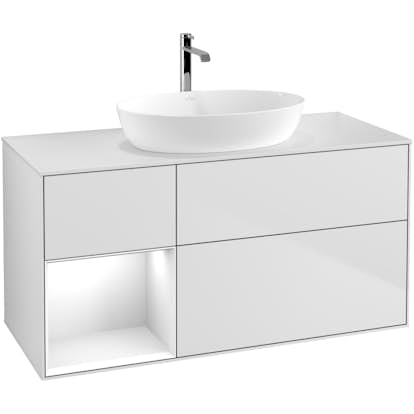 Tvättställsskåp Villeroy & Boch Finion med 3 Lådor Hylla och Bänkskiva för Fristående Tvättställ från Artis & Collaro