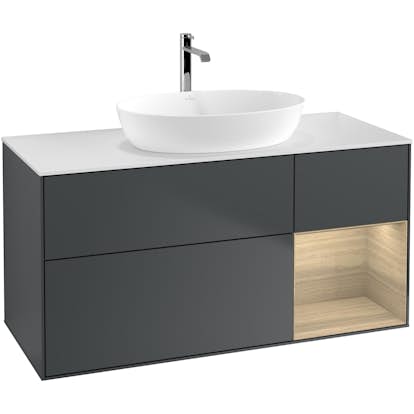 Tvättställsskåp Villeroy & Boch Finion med 3 Lådor Hylla och Bänkskiva för Fristående Tvättställ från Artis & Collaro