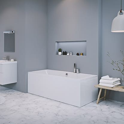 Badkar Strømberg Quantum Enkel Rygglutning