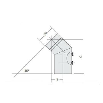 Rørbøyning Kaminexperten 45 Bøyd 150