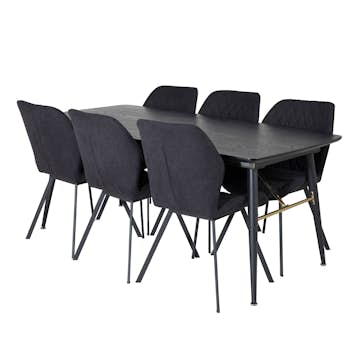 Spisegruppe Venture Home Gold med 6 Gemma Stoler