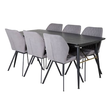 Spisegruppe Venture Home Gold med 6 Gemma Stoler