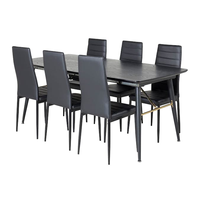 Spisegruppe Venture Home Gold med 6 Slim Stoler