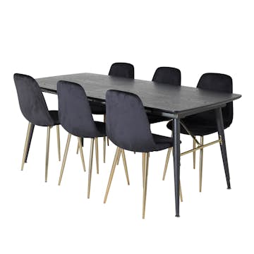 Spisegruppe Venture Home Gold med 6 Polar Stoler