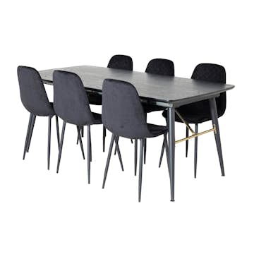 Spisegruppe Venture Home Gold med 6 Polar Stoler