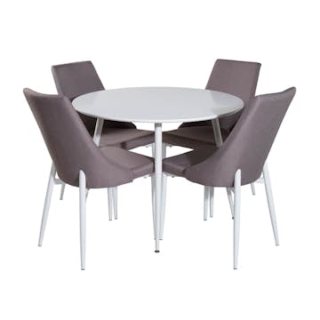 Spisegruppe Venture Home Plake1 med 4 Laura Stoler Polyester Rundt