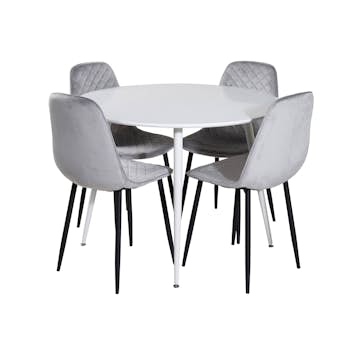 Spisegruppe Venture Home Plake med 4 Phoi Stoler Fløyel Rundt