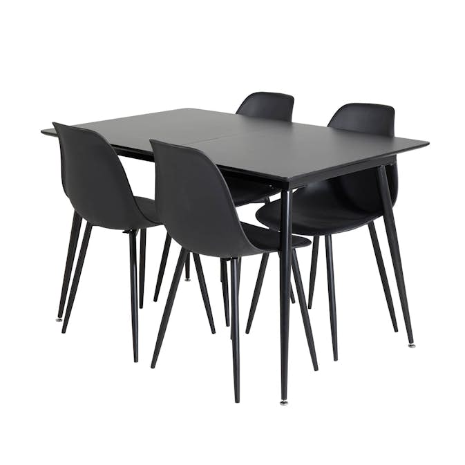 Spisegruppe Venture Home Silvia med Innleggsplate og 4 Pop Stoler