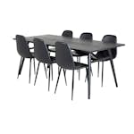 Spisegruppe Venture Home Salt med 6 Pobbie Stoler Lær