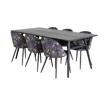 Spisegruppe Venture Home Salt med 6 Valentina Stoler Polyester