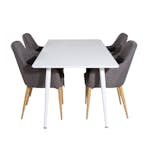 Spisegruppe Venture Home Pobbie med 4 Corina Stoler Polyester