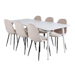 Spisegruppe Venture Home Pobbie med 6 Stoler Fløyel