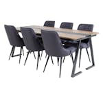 Spisegruppe Venture Home Jane med 6 Vera Stoler Polyester