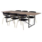 Spisegruppe Venture Home Peo med 6 Aris Stoler
