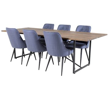 Spisegruppe Venture Home Peo med 6 Vera Stoler