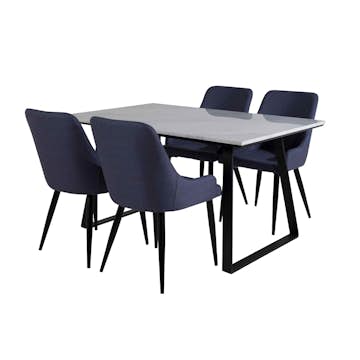 Spisegruppe Venture Home Estelle 140 med 4 Plake Stoler