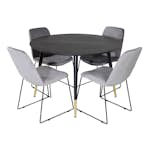 Spisegruppe Venture Home Dipp Ø115 cm med 4 Muce Stoler