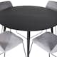 Spisegruppe Venture Home Dipp Ø115 cm med 4 Muce Stoler