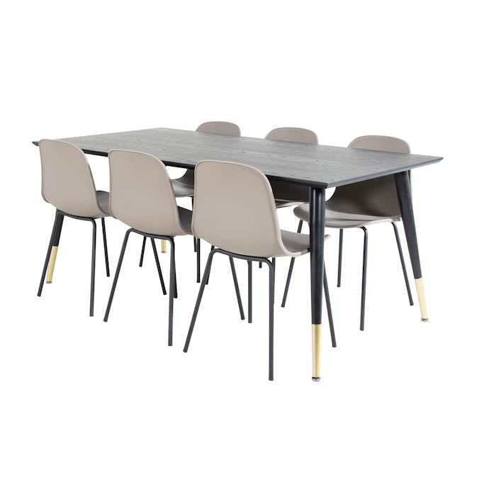 Spisegruppe Venture Home Dipp med 6 Arctic Stoler