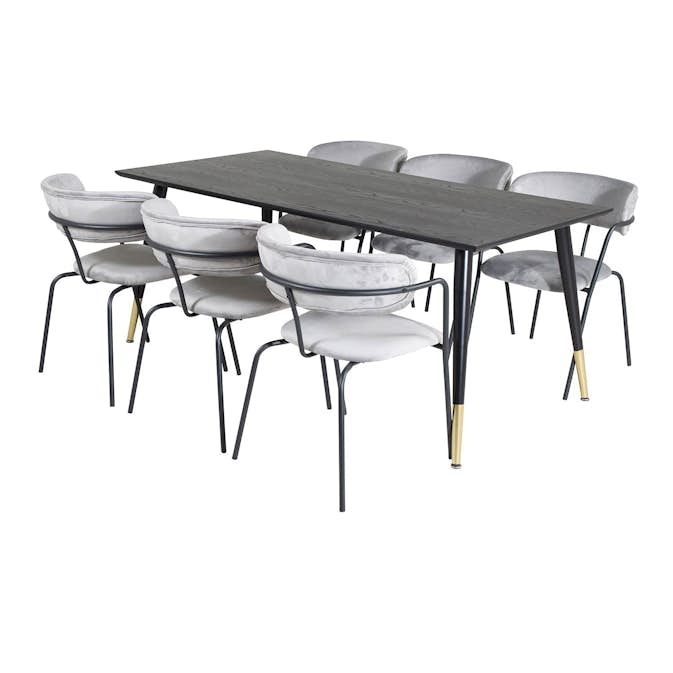 Spisegruppe Venture Home Dipp med 6 Arrow Stoler