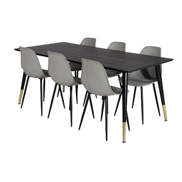 Spisegruppe Venture Home Dipp med 6 Polar Plast Stoler