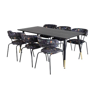 Spisegruppe Venture Home Disa med 6 Aris Stoler Polyester