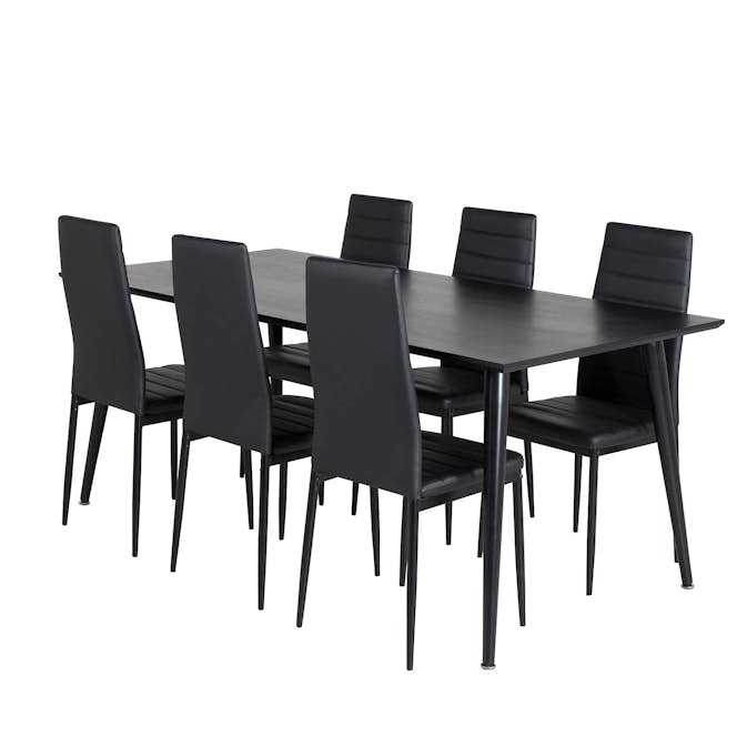 Spisegruppe Venture Home Dipp med 6 Slim Stoler