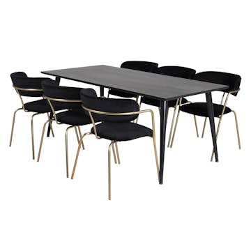 Spisegruppe Venture Home Dipp med 6 Arrow Stoler