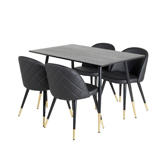 Spisegruppe Venture Home Dipp med 4 Velvet Stoler