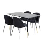 Spisegruppe Venture Home Dipp med 4 Wrinkles Stoler