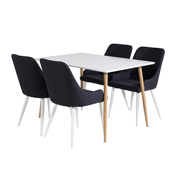 Spisegruppe Venture Home Pobbie med 4 Plake Stoler Polyester