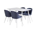 Spisegruppe Venture Home Pobbie med 4 Valentina Stoler Polyester