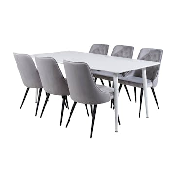 Spisegruppe Venture Home Pobbie med 6 Vera Stoler