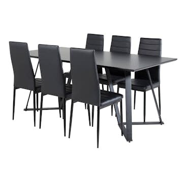 Spisegruppe Venture Home Madde med 6 Sly Stoler