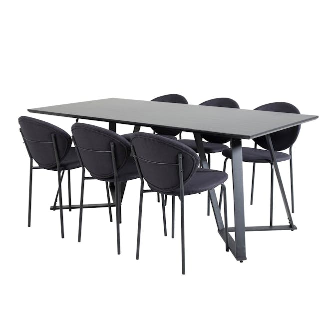 Spisegruppe Venture Home Madde med 6 Valor Stoler Polyester