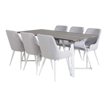 Spisegruppe Venture Home Madde med 6 Plake Stoler