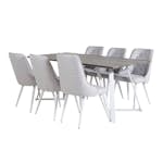 Spisegruppe Venture Home Madde med 6 Vera Stoler Polyester