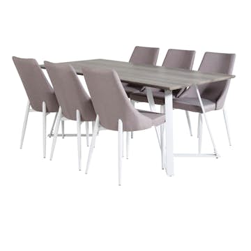 Spisegruppe Venture Home Madde med 6 Laura Stoler Polyester