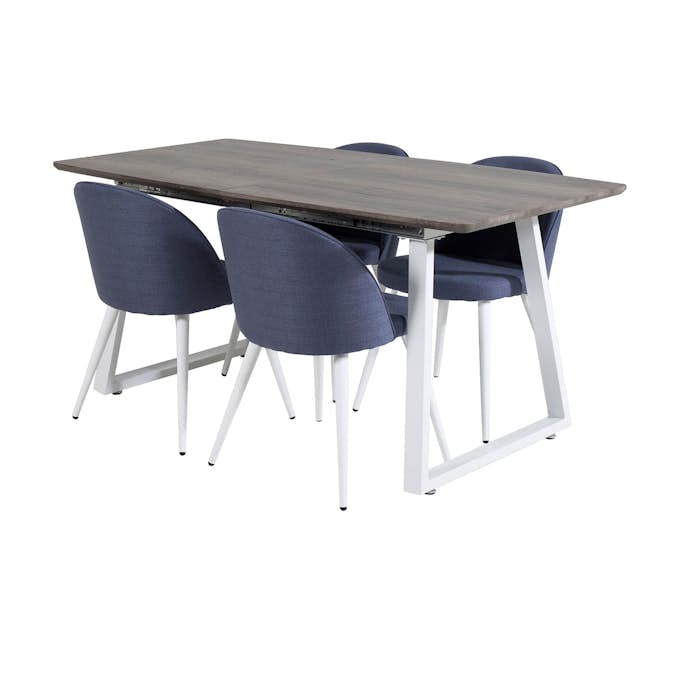 Spisegruppe Venture Home Ina med 4 Valentina Stoler Polyester
