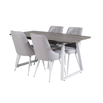 Spisegruppe Venture Home Ina med 4 Vera Stoler Polyester