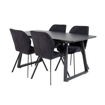 Spisegruppe Venture Home Ina med 4 Geneva Stoler