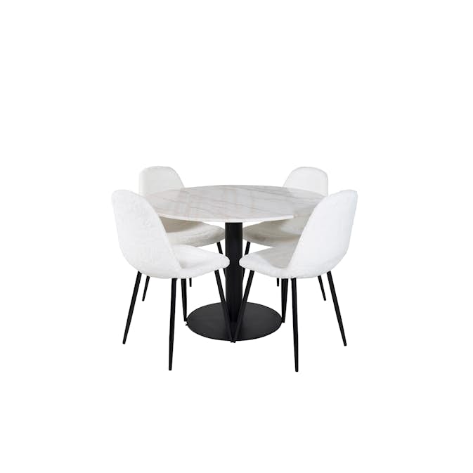 Spisegruppe Venture Home Estelle med 4 Pooya Stoler Polyester