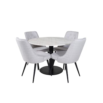 Spisegruppe Venture Home Estelle med 4 Vera Stoler Polyester
