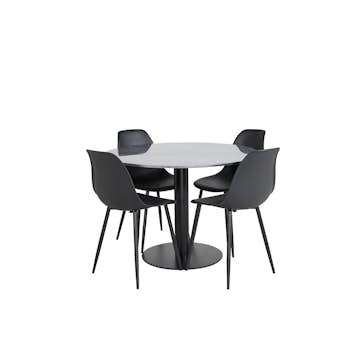 Spisegruppe Venture Home Estelle med 4 Pop Stoler