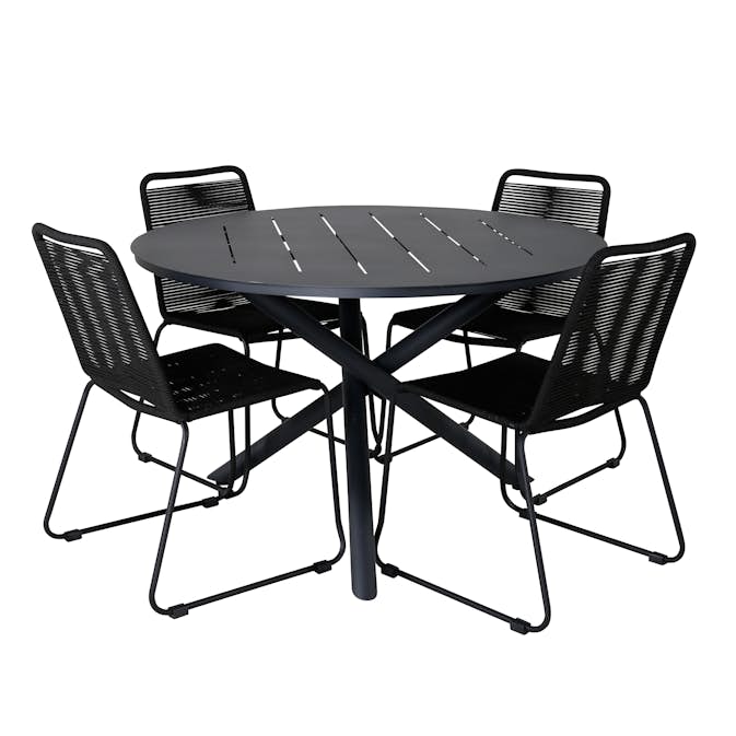 Spisegruppe Venture Home Ande med 4 Minos Spisestoler Stablebar