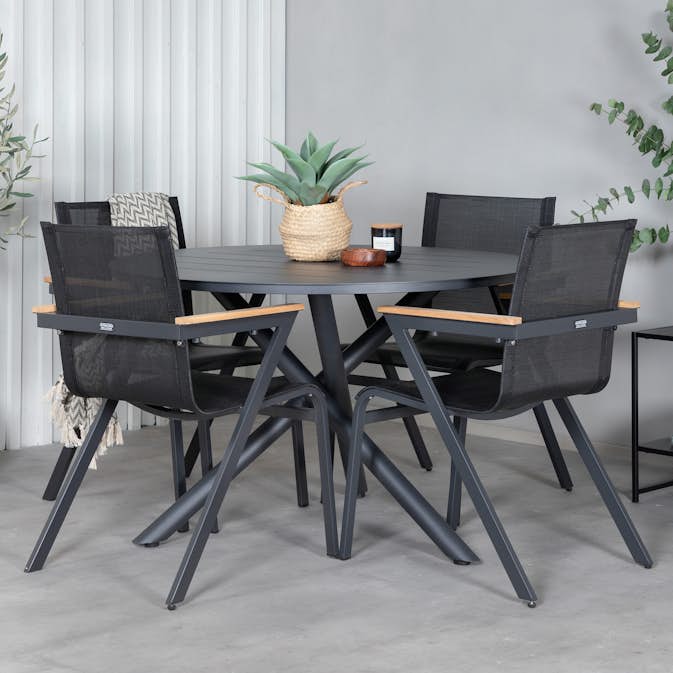 Spisegruppe Venture Home Ande med 4 Mendy Spisestoler
