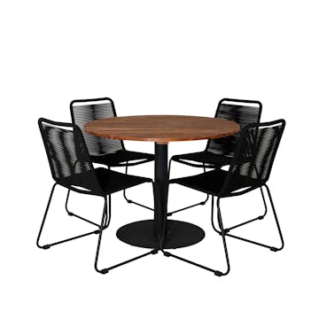 Spisegruppe Venture Home Cot med 4 Lindos Stoler