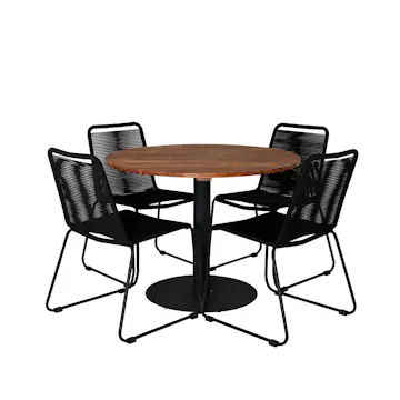 Spisegruppe Venture Home Cot med 4 Lindos Stoler