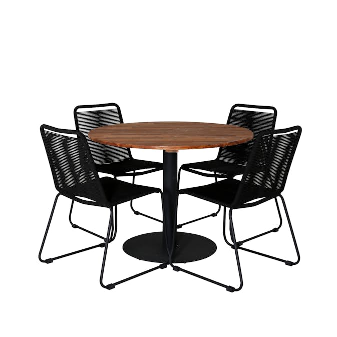 Spisegruppe Venture Home Cot med 4 Lindos Stoler