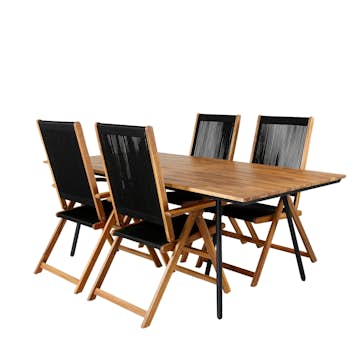 Spisegruppe Venture Home Chane med 4 Jimbo Sammenleggbara Spisestoler